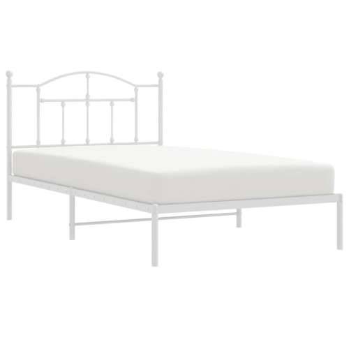Metalni okvir za krevet s uzglavljem bijeli 107x203 cm Cijena