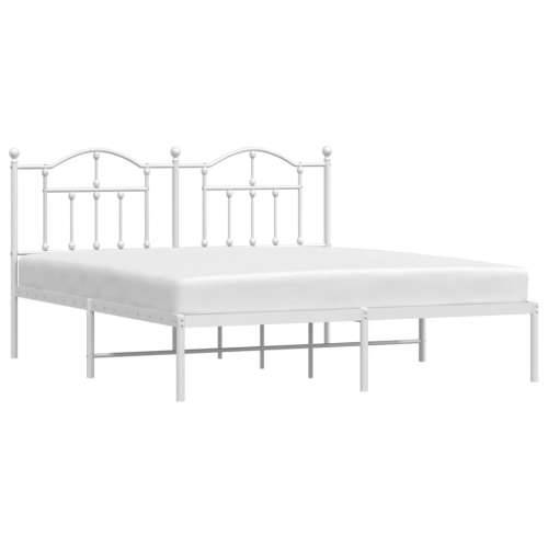 Metalni okvir za krevet s uzglavljem bijeli 180x200 cm Cijena