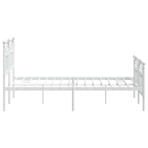 Metalni okvir kreveta uzglavlje i podnožje bijeli 120x190 cm Cijena