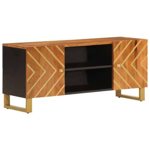 TV ormarić smeđe-crni 105 x 33,5 x 46 cm od masivnog drva manga Cijena