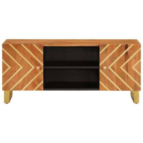 TV ormarić smeđe-crni 105 x 33,5 x 46 cm od masivnog drva manga Cijena