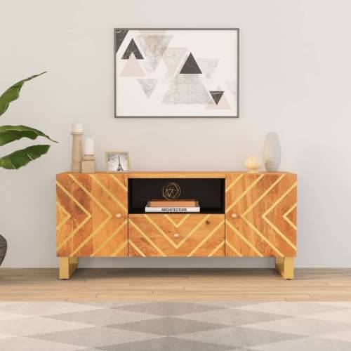 TV ormarić smeđe-crni 105 x 33,5 x 46 cm od masivnog drva manga Cijena