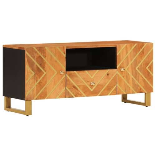 TV ormarić smeđe-crni 105 x 33,5 x 46 cm od masivnog drva manga Cijena