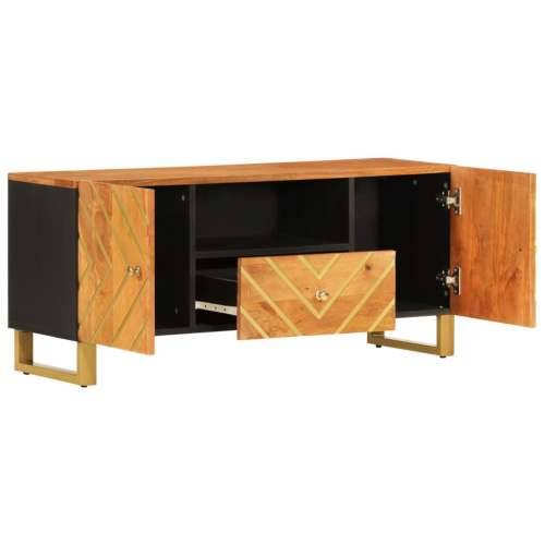 TV ormarić smeđe-crni 105 x 33,5 x 46 cm od masivnog drva manga Cijena