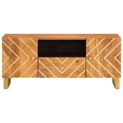 TV ormarić smeđe-crni 105 x 33,5 x 46 cm od masivnog drva manga Cijena