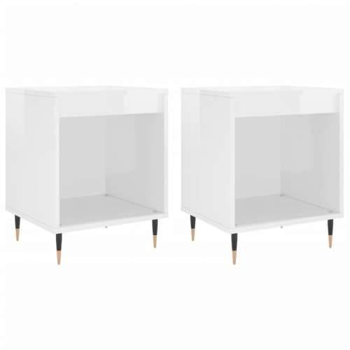 Noćni ormarići 2 kom sjajni bijeli 40x35x50cm konstruirano drvo - Visoko sjajno bijela 2 Cijena