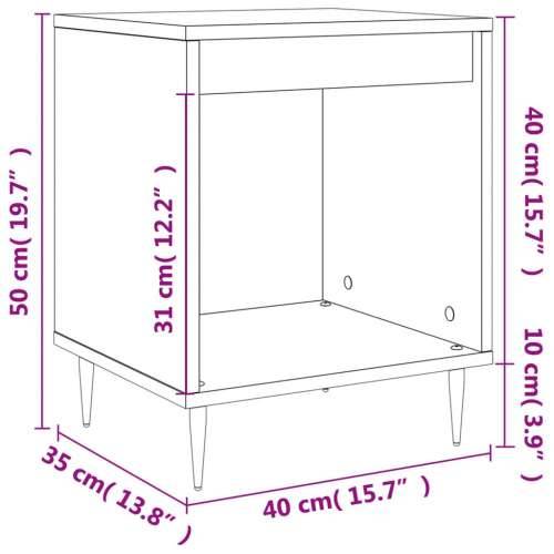 Noćni ormarići 2 kom boja hrasta 40x35x50 cm konstruirano drvo - Dimljeni hrast 2 Cijena