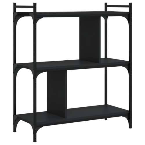 Regal za knjige s 3 razine crni 76x32x88 cm konstruirano drvo - Crna 1 88 cm Cijena
