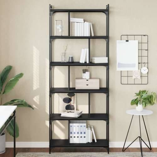 Regal za knjige sa 6 razina crni 76x32x192 cm konstruirano drvo - Crna 1 192 cm Cijena