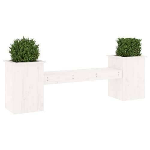 Klupa sa sadilicama bijela 184,5x39,5x56,5 cm masivna borovina - Bijela boja bora 1 Cijena