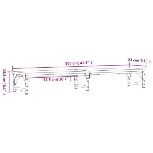 Stalak za monitor boja dimljenog hrasta 105x23x15,5 cm drveni - Dimljeni hrast 105 x 23 x 15.5 cm Cijena