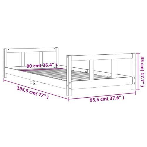 Okvir za dječji krevet bijeli 90 x 190 cm od masivne borovine - Bijela 90 x 190 cm Cijena