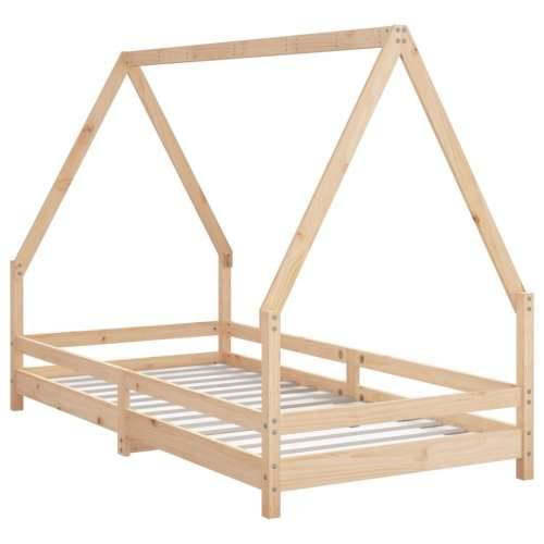 Okvir za dječji krevet 90 x 190 cm od masivne borovine - Prirodna 90 x 190 cm Cijena