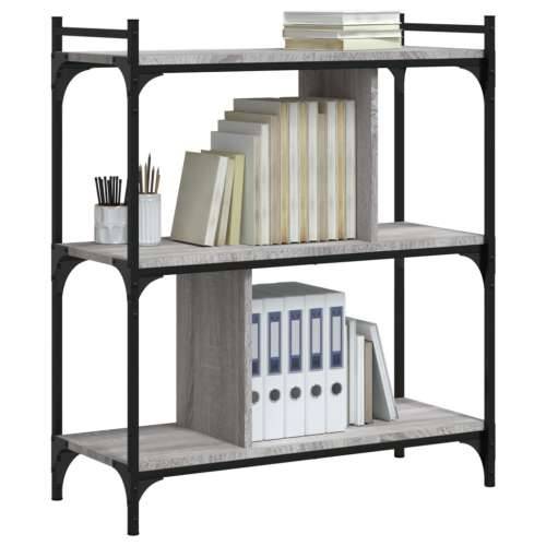 Regal za knjige s 3 razine siva boja hrasta 76x32x88 cm drveni - Sivi hrast sonoma 1 88 cm Cijena