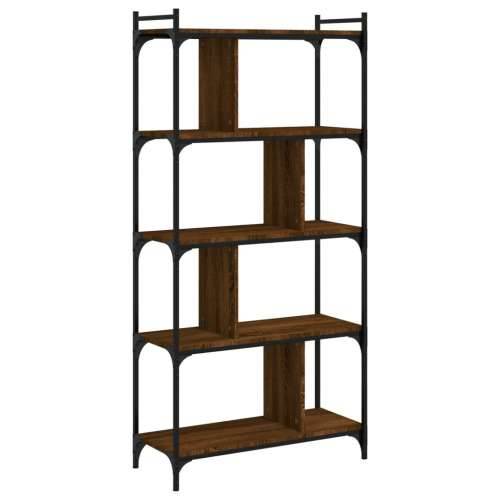 Regal za knjige 5 razina smeđa boja hrasta 76x32x158 cm drveni - Smeđi hrast 1 158 cm Cijena