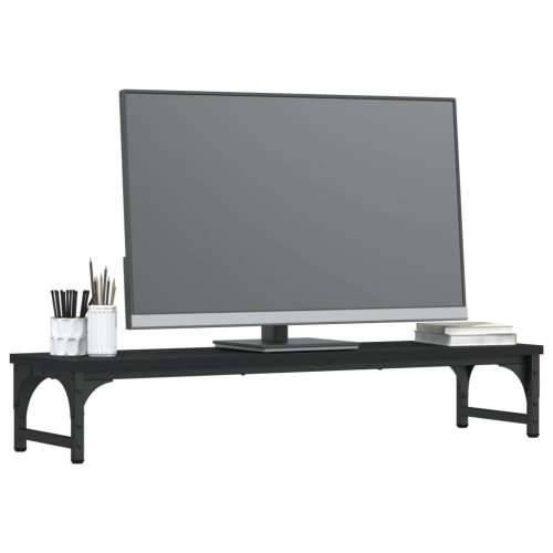 Stalak za monitor crni 85 x 23 x 15,5 cm od konstruiranog drva - Crna 85 x 23 x 15.5 cm Cijena