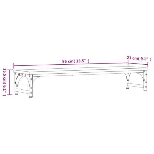 Stalak za monitor crni 85 x 23 x 15,5 cm od konstruiranog drva - Crna 85 x 23 x 15.5 cm Cijena