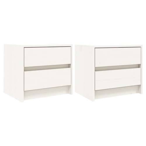 Noćni ormarići 2 kom bijeli 40x31x35,5 cm od masivne borovine - Bijela 2 Cijena