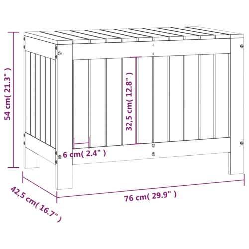 Vrtna kutija za pohranu bijela 76x42,5x54cm od masivne borovine - Bijela Cijena