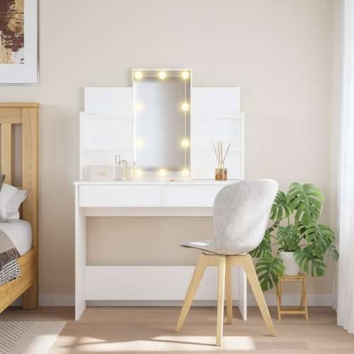 Toaletni stolić s LED svjetlima bijeli 96 x 40 x 142 cm