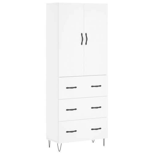 Visoka komoda bijela 69,5x34x180 cm konstruirano drvo - Bijela 1 3 ladice Cijena