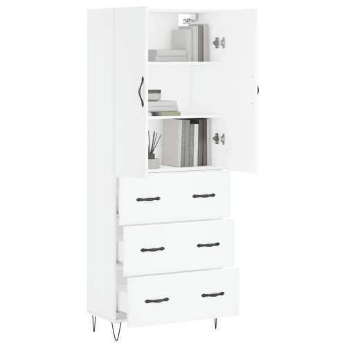 Visoka komoda bijela 69,5x34x180 cm konstruirano drvo - Bijela 1 3 ladice Cijena