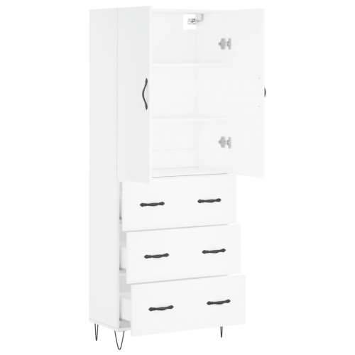 Visoka komoda bijela 69,5x34x180 cm konstruirano drvo - Bijela 1 3 ladice Cijena