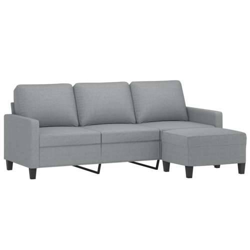 Trosjed s tabureom svjetlosivi 180 cm od tkanine - Svjetlosiva Cijena