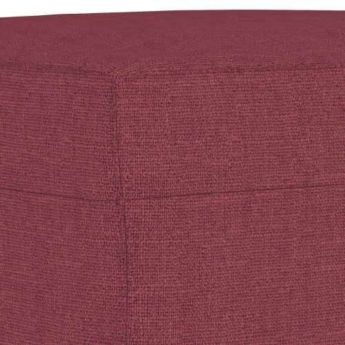 3-dijelni set sofa s jastucima crvena boja vina od tkanine - boja crnog vina s jastučićima i tabureom Cijena