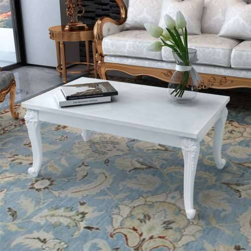 Stolić za kavu sjajni bijeli 100 x 50 x 42 cm konstruirano drvo - 100 x 50 x 42 cm 1 Cijena