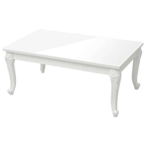 Stolić za kavu sjajni bijeli 100 x 50 x 42 cm konstruirano drvo - 100 x 50 x 42 cm 1 Cijena