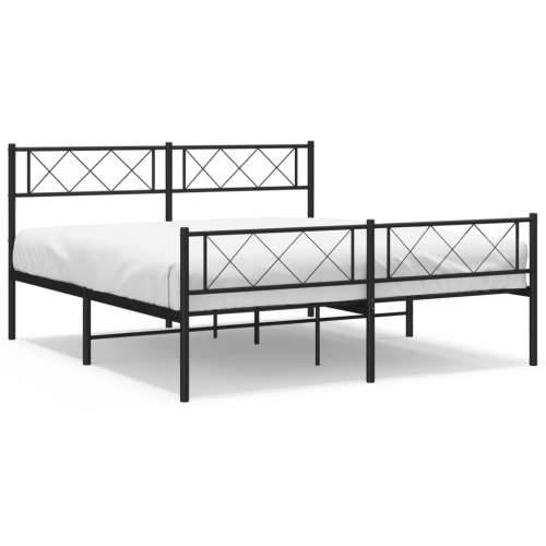 Metalni okvir kreveta uzglavlje i podnožje crni 160x200 cm - Crna 160 x 200 cm s uzglavljem i podnožjem Cijena