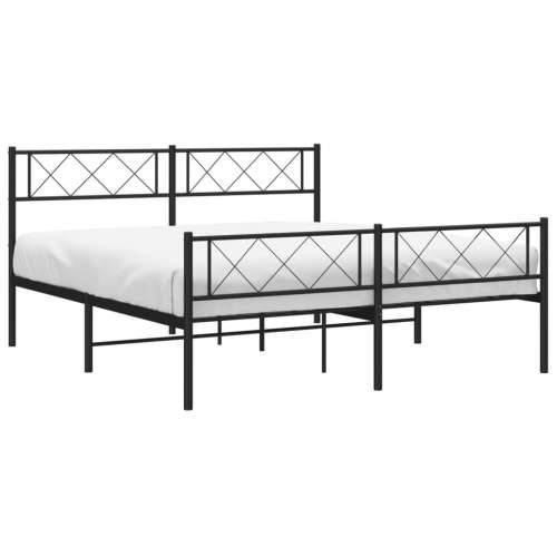 Metalni okvir kreveta uzglavlje i podnožje crni 160x200 cm - Crna 160 x 200 cm s uzglavljem i podnožjem Cijena