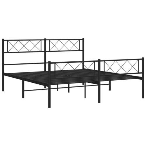 Metalni okvir kreveta uzglavlje i podnožje crni 160x200 cm - Crna 160 x 200 cm s uzglavljem i podnožjem Cijena