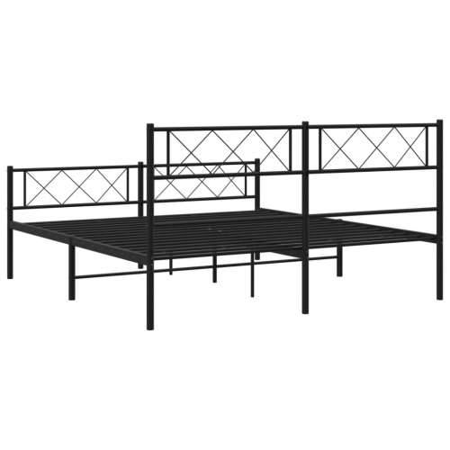 Metalni okvir kreveta uzglavlje i podnožje crni 160x200 cm - Crna 160 x 200 cm s uzglavljem i podnožjem Cijena