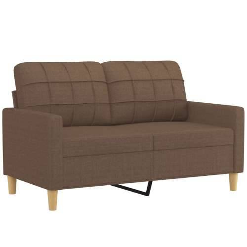3-dijelni set sofa s jastucima smeđi od tkanine - Smeđa s jastučićima i tabureom Cijena