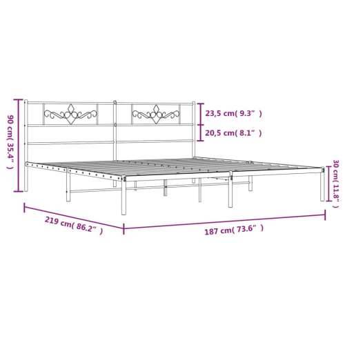 Metalni okvir za krevet s uzglavljem crni 183x213 cm - Crna 183 x 213 cm s uzglavljem Cijena