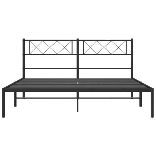 Metalni okvir za krevet s uzglavljem crni 120x190 cm - Crna 120 x 190 cm s uzglavljem Cijena