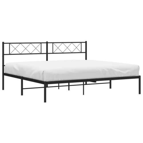 Metalni okvir za krevet s uzglavljem crni 193x203 cm - Crna 193 x 203 cm s uzglavljem Cijena