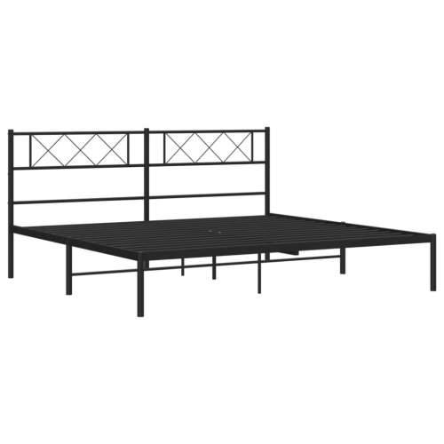 Metalni okvir za krevet s uzglavljem crni 193x203 cm - Crna 193 x 203 cm s uzglavljem Cijena