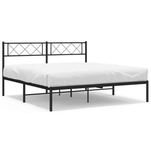 Metalni okvir za krevet s uzglavljem crni 160x200 cm - Crna 160 x 200 cm s uzglavljem Cijena
