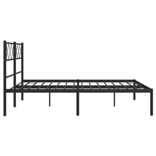 Metalni okvir za krevet s uzglavljem crni 160x200 cm - Crna 160 x 200 cm s uzglavljem Cijena