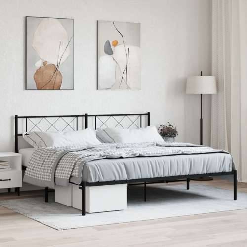 Metalni okvir za krevet s uzglavljem crni 183x213 cm - Crna 183 x 213 cm s uzglavljem Cijena