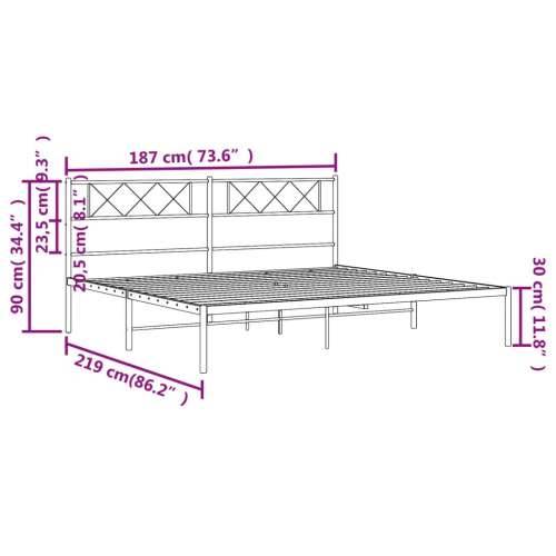 Metalni okvir za krevet s uzglavljem crni 183x213 cm - Crna 183 x 213 cm s uzglavljem Cijena