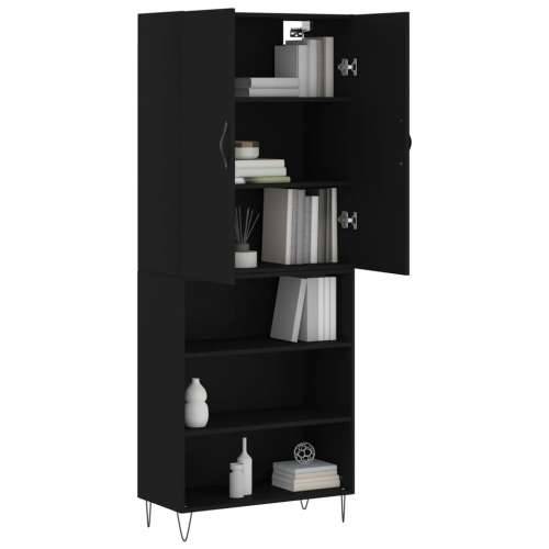 Visoka komoda crni 69,5x34x180 cm konstruirano drvo - Crna 1 3 police Cijena