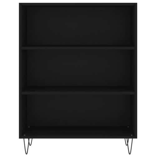 Visoka komoda crni 69,5x34x180 cm konstruirano drvo - Crna 1 3 police Cijena
