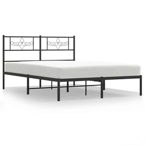 Metalni okvir za krevet s uzglavljem crni 140x200 cm - Crna 140 x 200 cm s uzglavljem Cijena