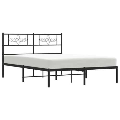 Metalni okvir za krevet s uzglavljem crni 140x200 cm - Crna 140 x 200 cm s uzglavljem Cijena