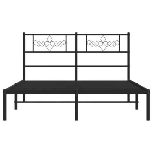 Metalni okvir za krevet s uzglavljem crni 140x200 cm - Crna 140 x 200 cm s uzglavljem Cijena