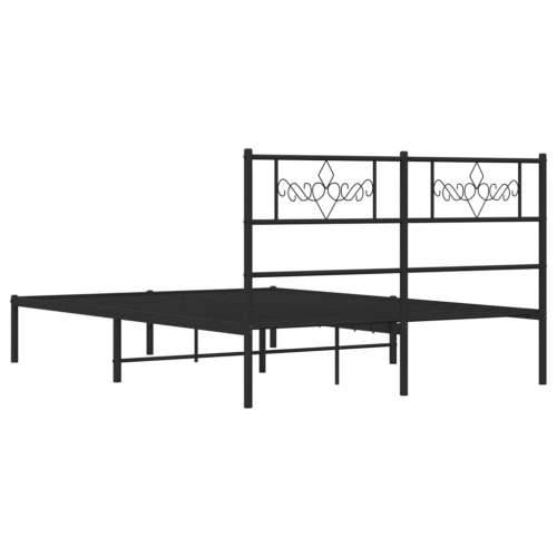 Metalni okvir za krevet s uzglavljem crni 140x200 cm - Crna 140 x 200 cm s uzglavljem Cijena